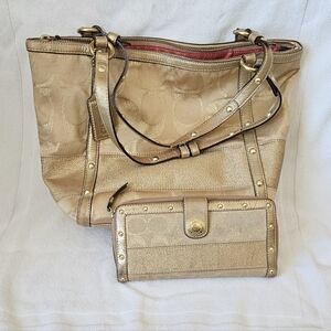 3 piece Coach bag, wallet & coin purse